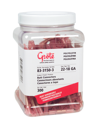 Grote 83-3150-3 Heat Shrinkable Butt Connectors - Polyolefin, 22 - 18 Gauge
