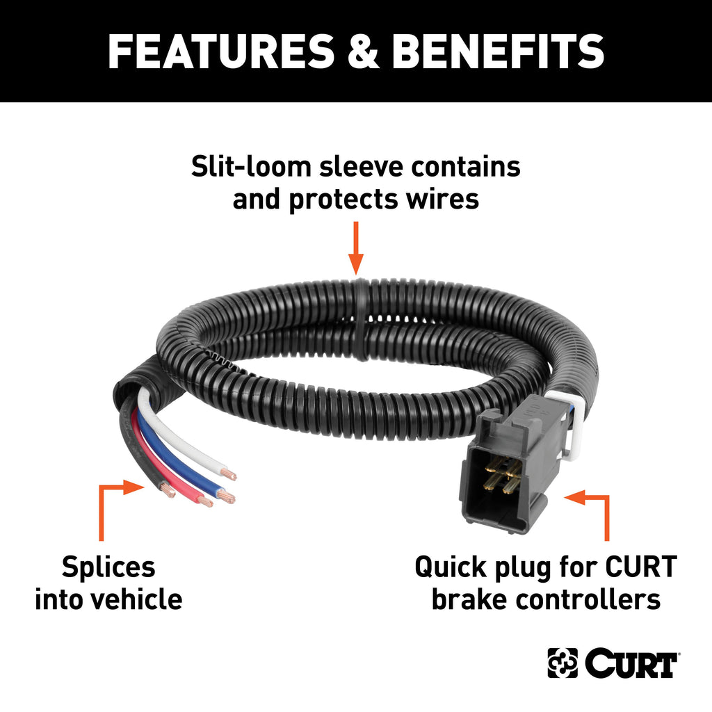 CURT 51515 Universal Trailer Brake Controller Harness with Pigtails