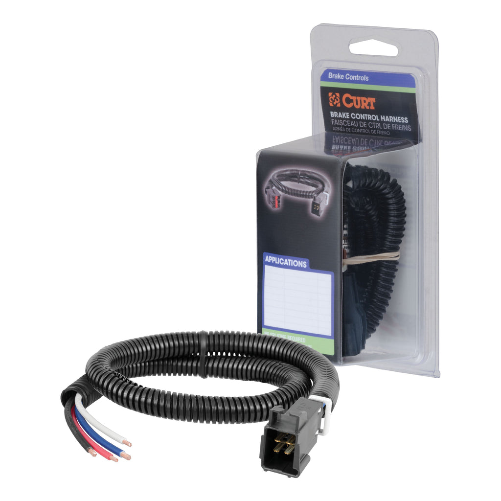 CURT 51516 Universal Trailer Brake Controller Harness with Pigtails (Packaged)