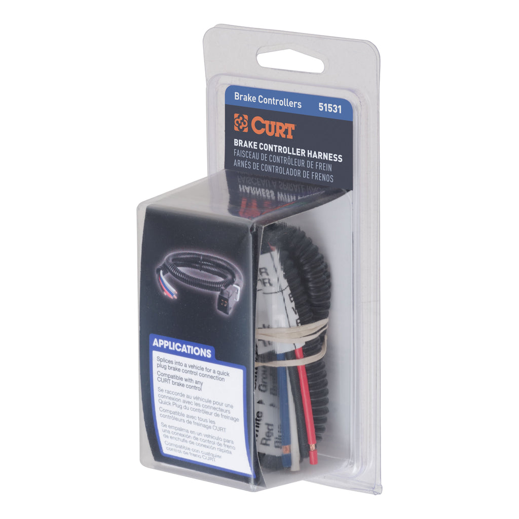 CURT 51531 Universal Trailer Brake Controller Harness with Pigtails