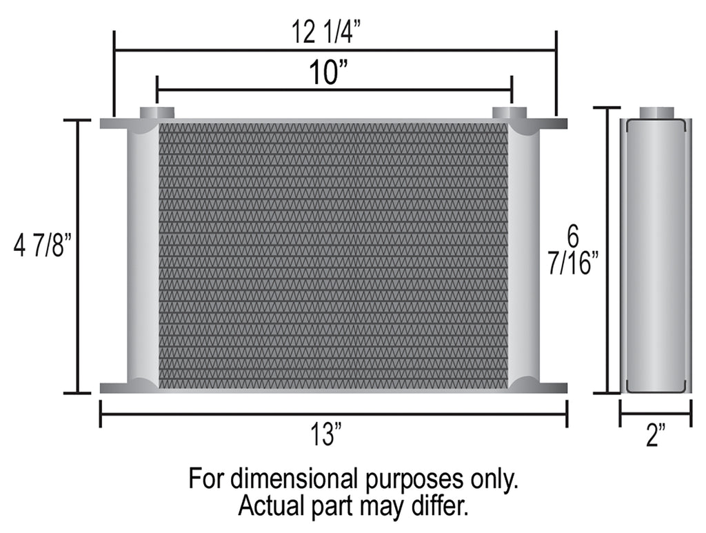 Derale 51606 16 Row Series 10000 Stack Plate Oil Fluid Cooler, -6AN