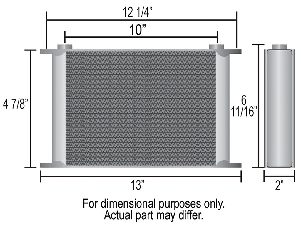 Derale 51610 16 Row Series 10000 Stack Plate Oil Fluid Cooler, -10AN