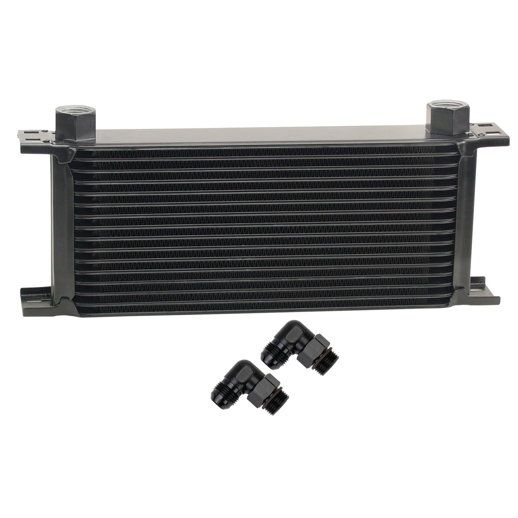 Derale 51680 16 Row Series 10000 Stack Plate Oil Fluid Cooler, 90 degree swivel -8AN