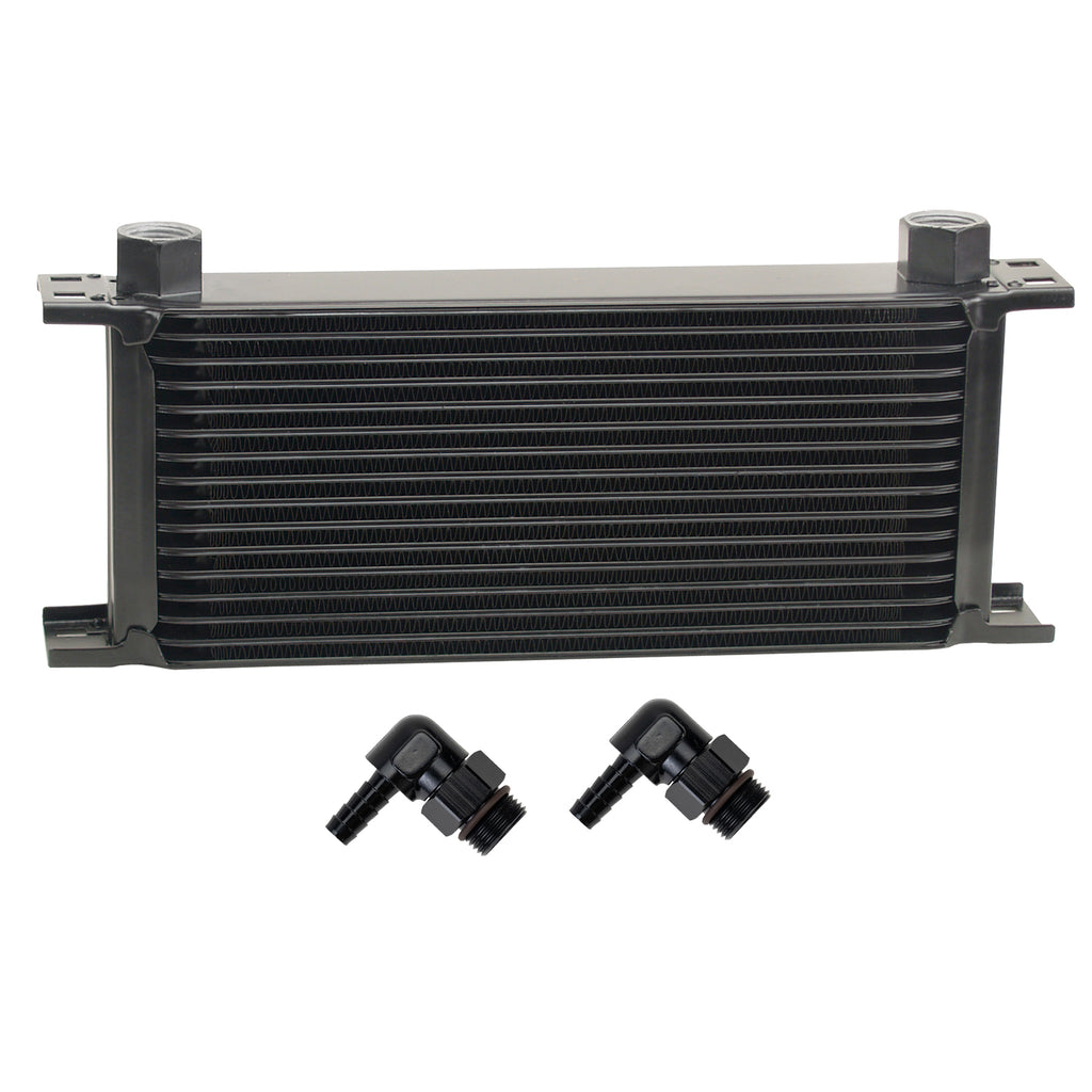 Derale 51681 16 Row Series 10000 Stack Plate Oil Fluid Cooler, 90 degree swivel -10AN