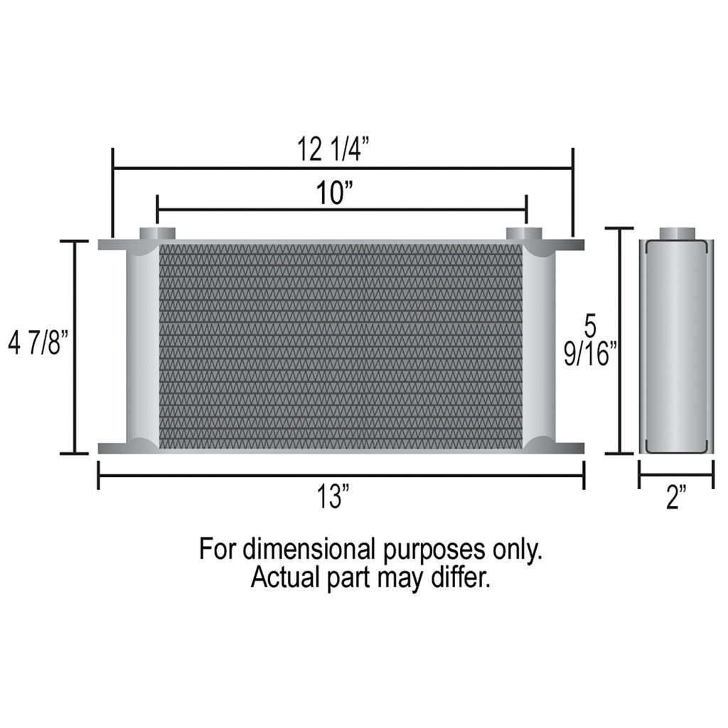 Derale 51682 16 Row Series 10000 Stack Plate Oil Fluid Cooler, 90 degree swivel -10AN
