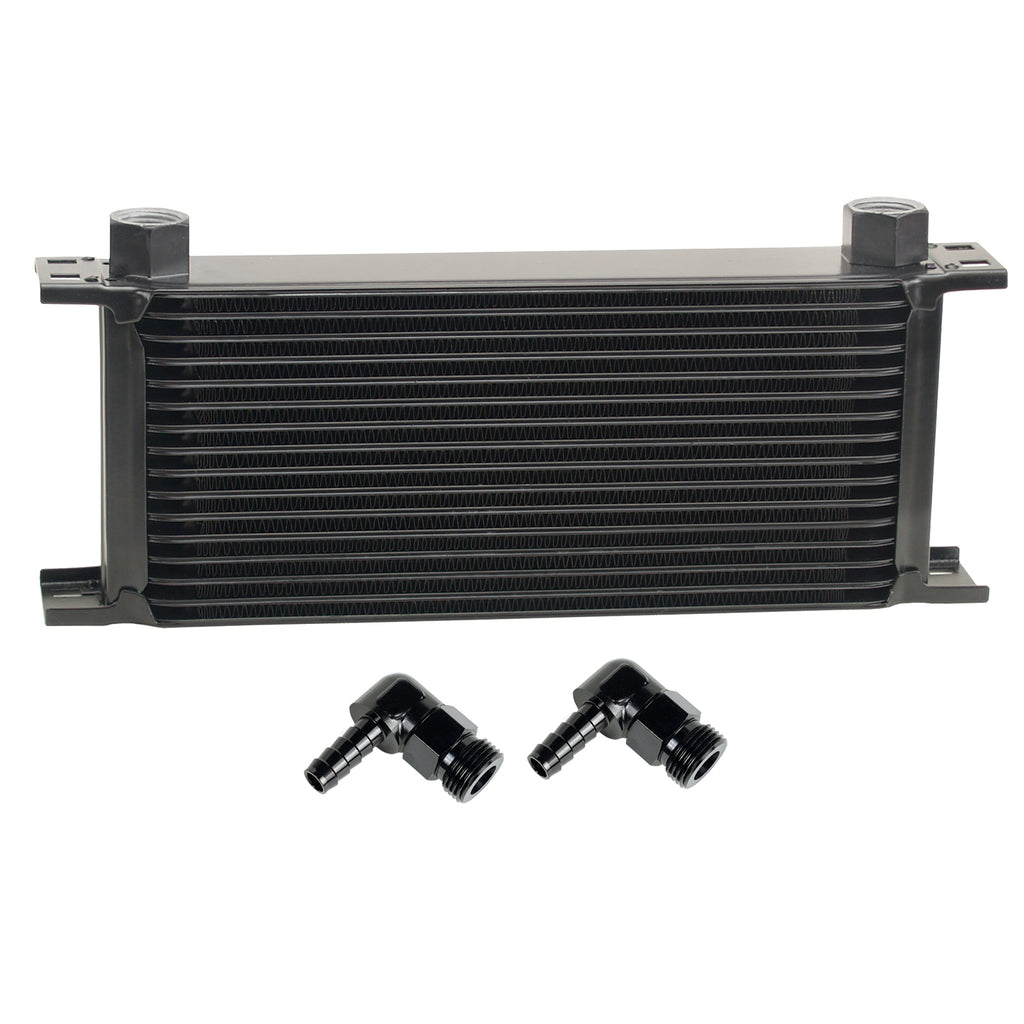Derale 51682 16 Row Series 10000 Stack Plate Oil Fluid Cooler, 90 degree swivel -10AN