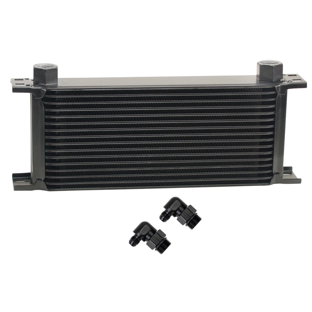 Derale 51686 16 Row Series 10000 Stack Plate Oil Fluid Cooler, 90 degree swivel -6AN
