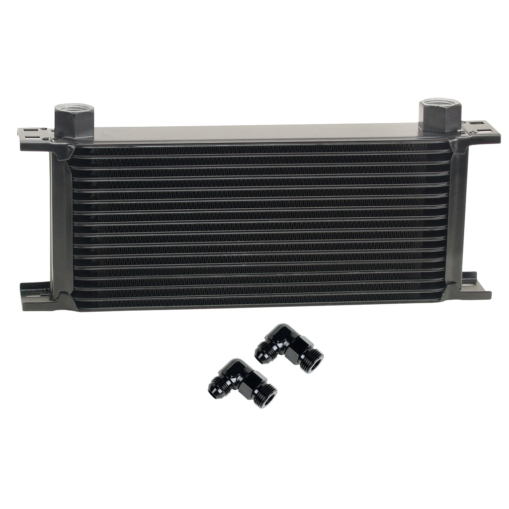 Derale 51688 16 Row Series 10000 Stack Plate Oil Fluid Cooler, 90 degree swivel -8AN