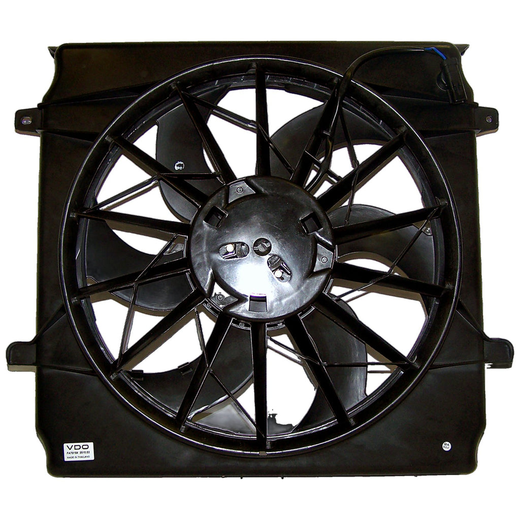 Crown Automotive Jeep Replacement 5183563AA Cooling Fan Assembly for 2006 Jeep KJ Liberty w/ 3.7L Engine w/o HD Cooling for Select Jeep Liberty