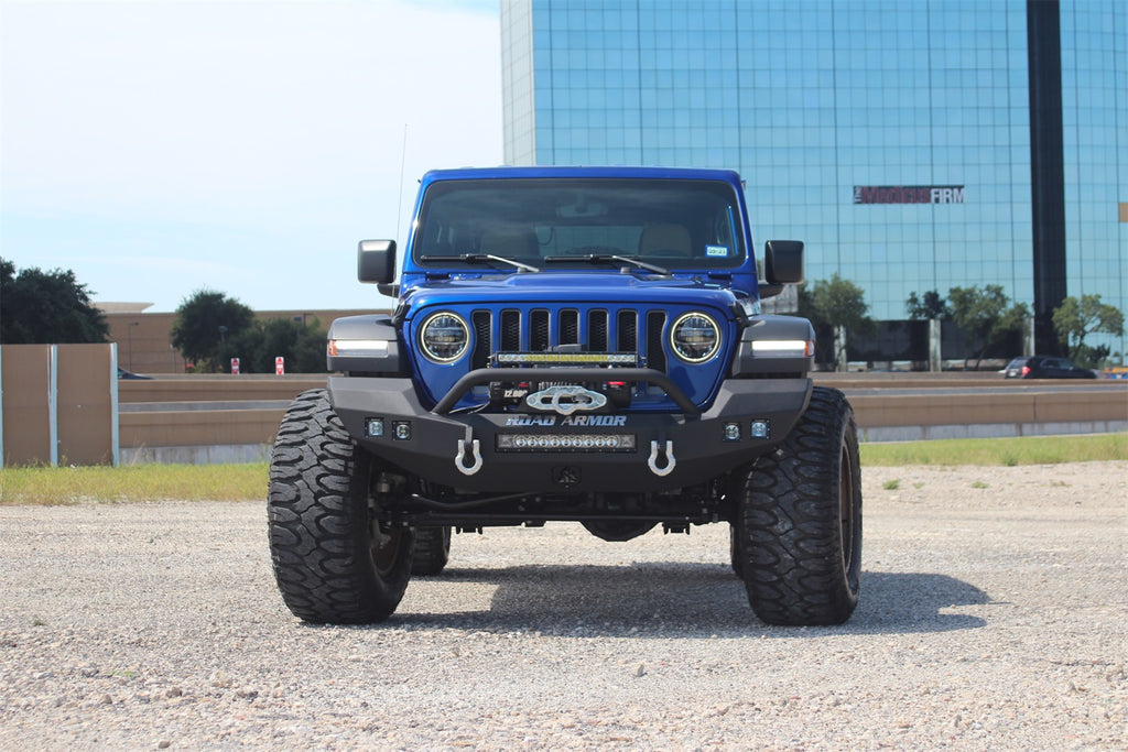 Road Armor 5183F3B Stealth Winch Front Bumper Rubicon for Select Jeep Gladiator, Jeep Wrangler
