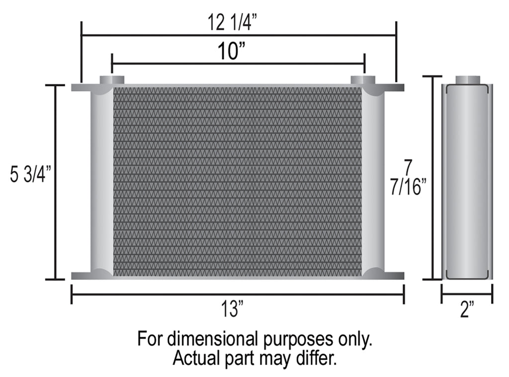 Derale 51908 19 Row Series 10000 Stack Plate Fluid Cooler, -8AN