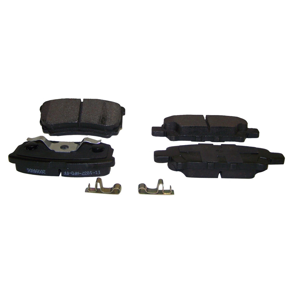 Crown Automotive Jeep Replacement 5191271AB Rear Brake Pad Set for 2007-2017 Jeep MK Compass, Patriot w/ 10.31" Rotors for Select Chrysler 200, Chrysler Sebring, Dodge Avenger, Dodge Caliber, Jeep Compass, Jeep Patriot