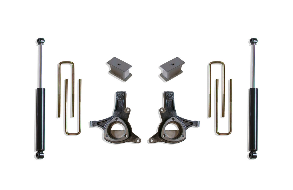 07-16-Gm-C1500-2Wd-WCast-Steel-Susp.-4.5In2In-Maxpro-Spindle-Lift-Kit-W-Shocks