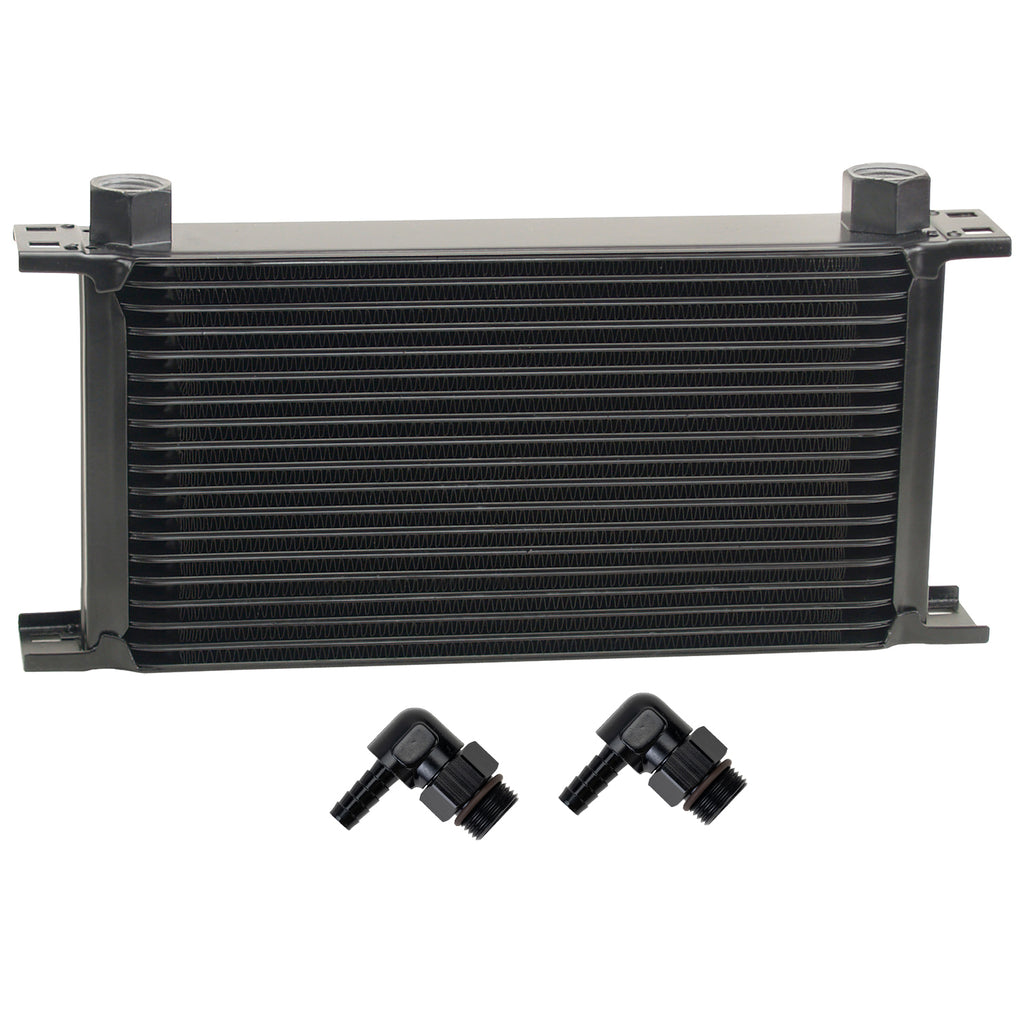 Derale 51981 19 Row Series 10000 Stack Plate Fluid Cooler, 90 degree swivel -10AN
