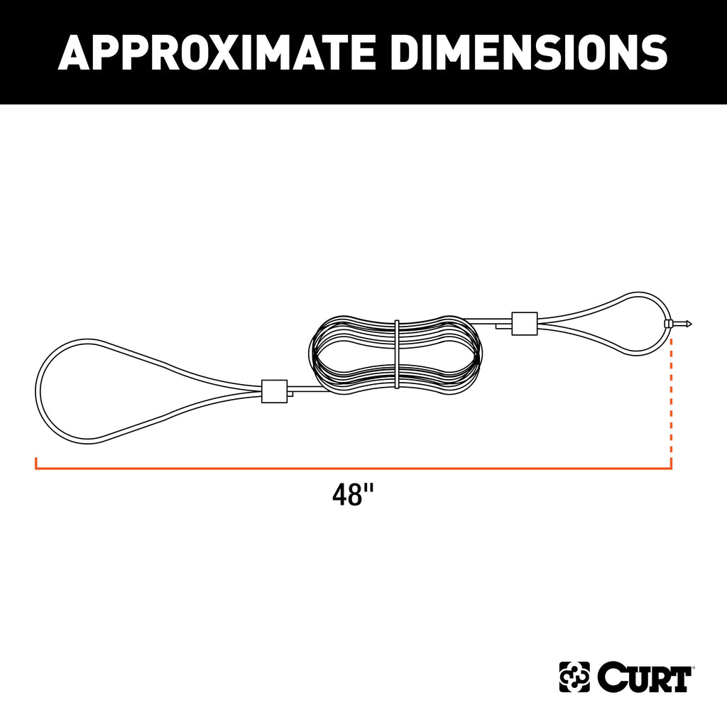CURT 52021 Replacement Breakaway Switch Lanyard (Packaged)