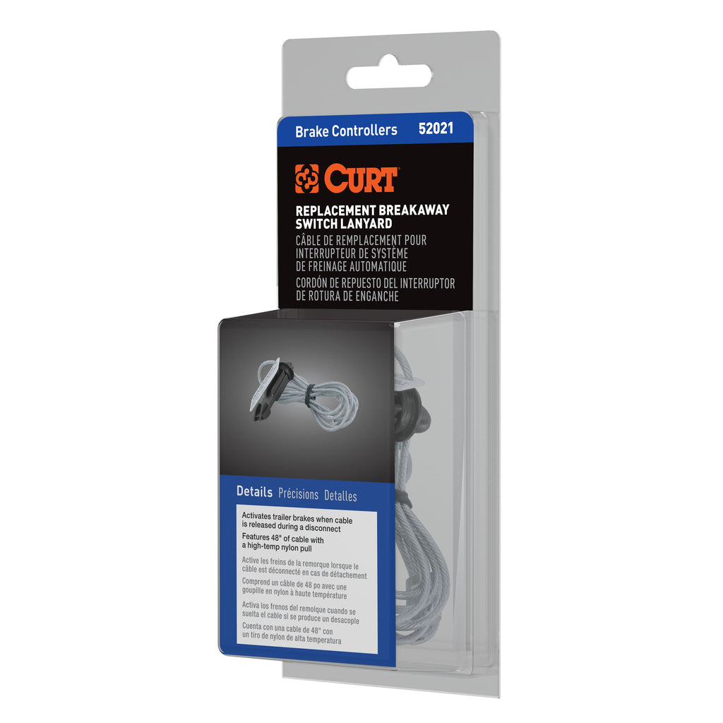 CURT 52021 Replacement Breakaway Switch Lanyard (Packaged)