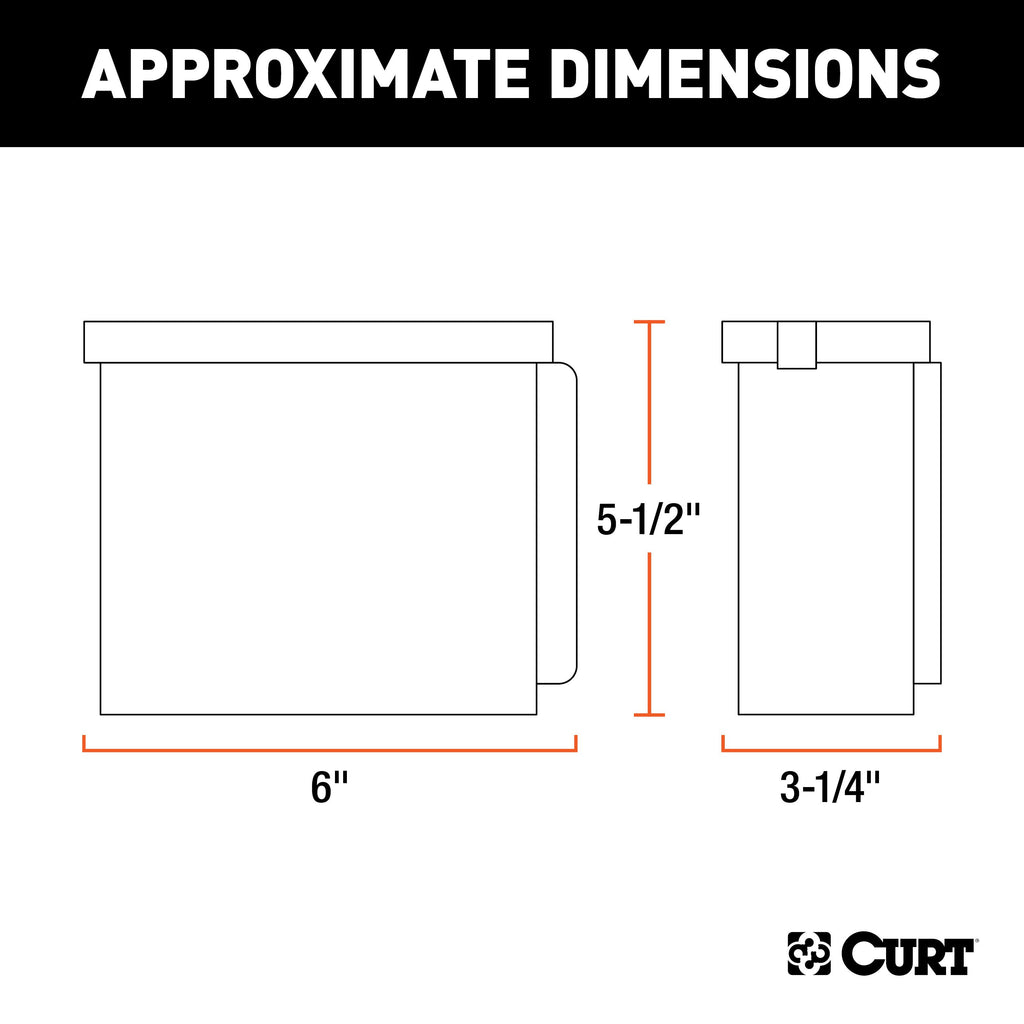 CURT 52022 6" x 5-1/2" x 3-1/4" Breakaway Battery Case with Lockable Tab