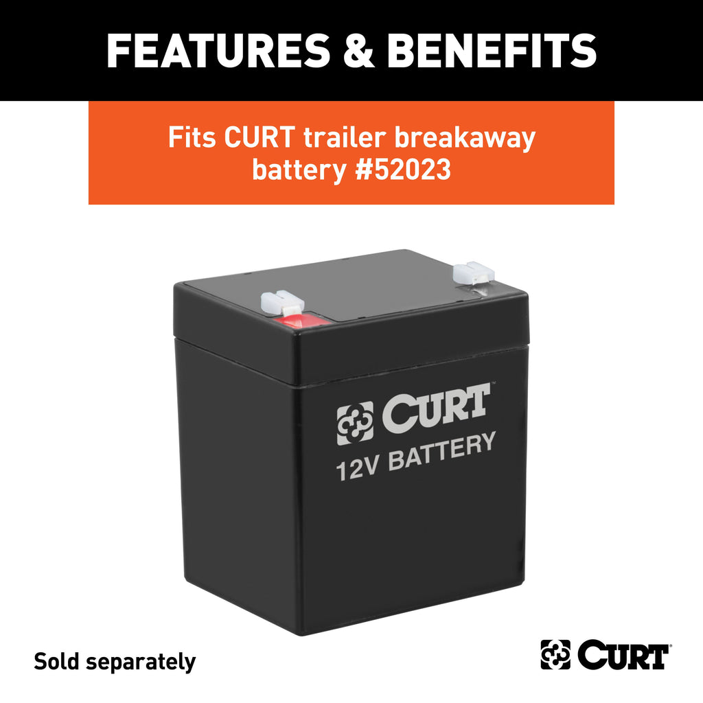 CURT 52022 6" x 5-1/2" x 3-1/4" Breakaway Battery Case with Lockable Tab