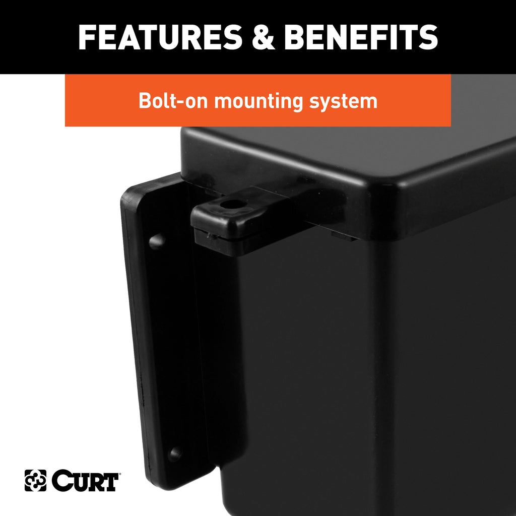 CURT 52022 6" x 5-1/2" x 3-1/4" Breakaway Battery Case with Lockable Tab