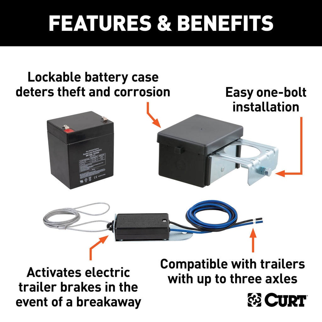 CURT 52026 Soft-Trac 2 Breakaway Kit