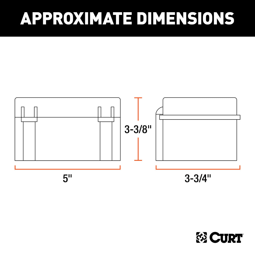 CURT 52027 5" x 3-3/8" x 3-3/4" Watertight Breakaway Battery Case