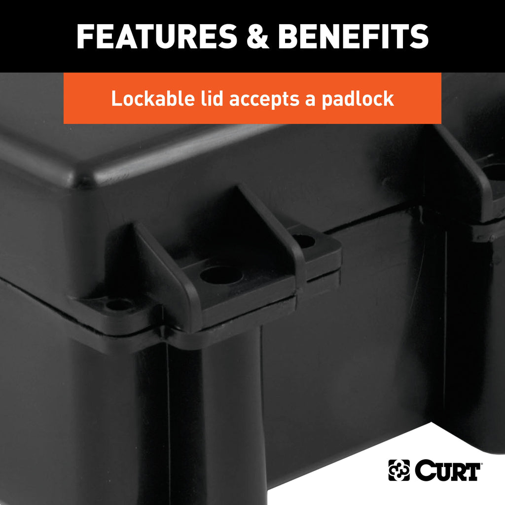 CURT 52027 5" x 3-3/8" x 3-3/4" Watertight Breakaway Battery Case