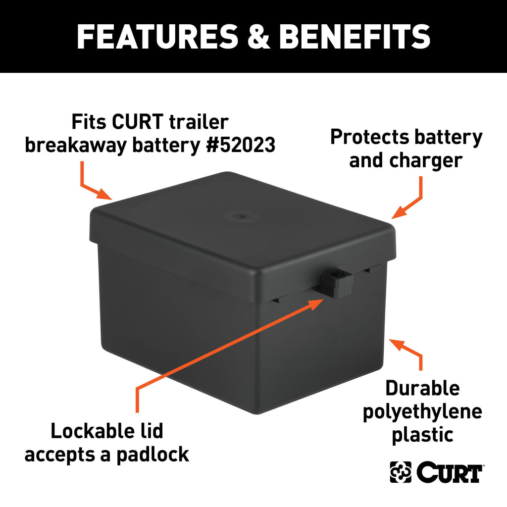 CURT 52030 5" x 3-1/4" x 3-7/8" Lockable Breakaway Battery Case