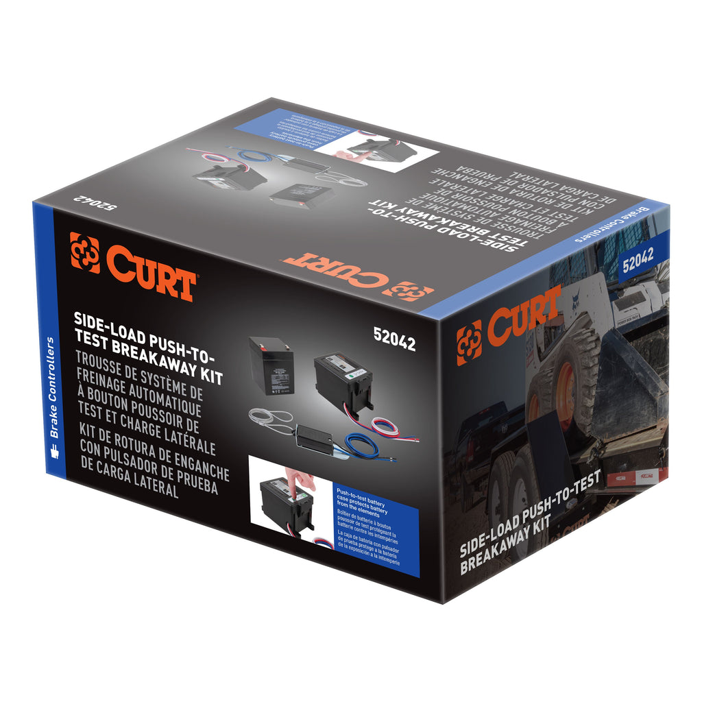 CURT 52042 Push-to-Test Breakaway Kit with Side-Load Battery