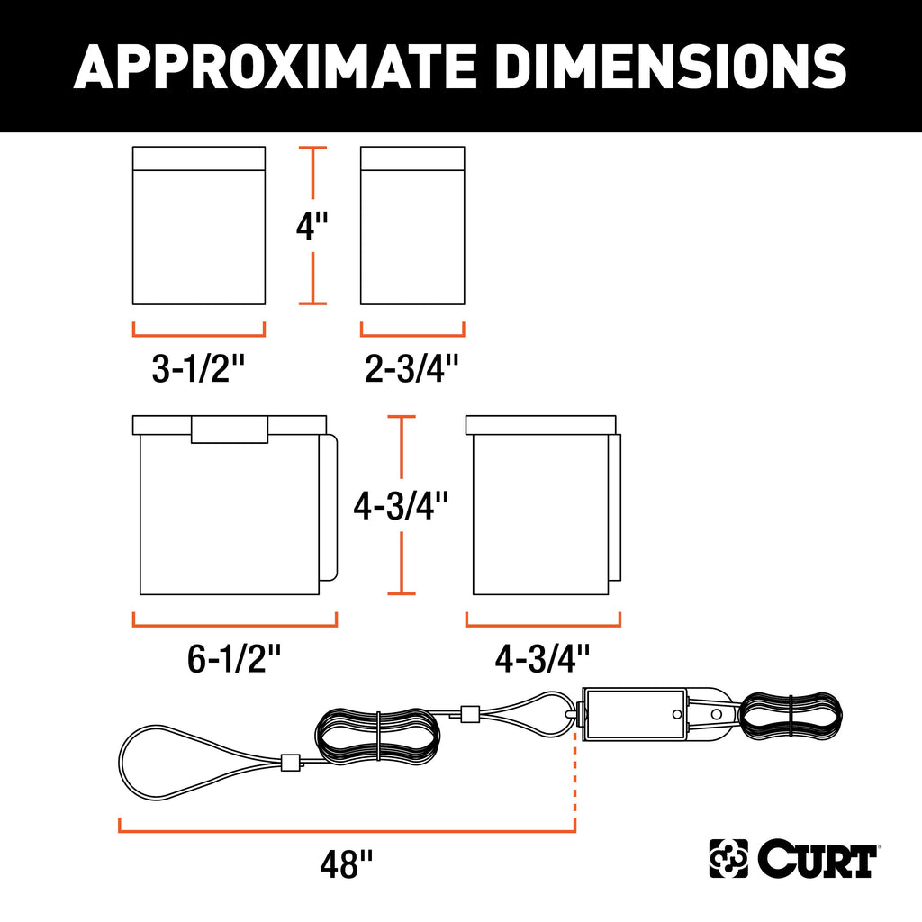 CURT 52044 Push-to-Test Breakaway Kit with Top-Load Battery