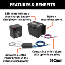 Load image into Gallery viewer, CURT 52044 Push-to-Test Breakaway Kit with Top-Load Battery
