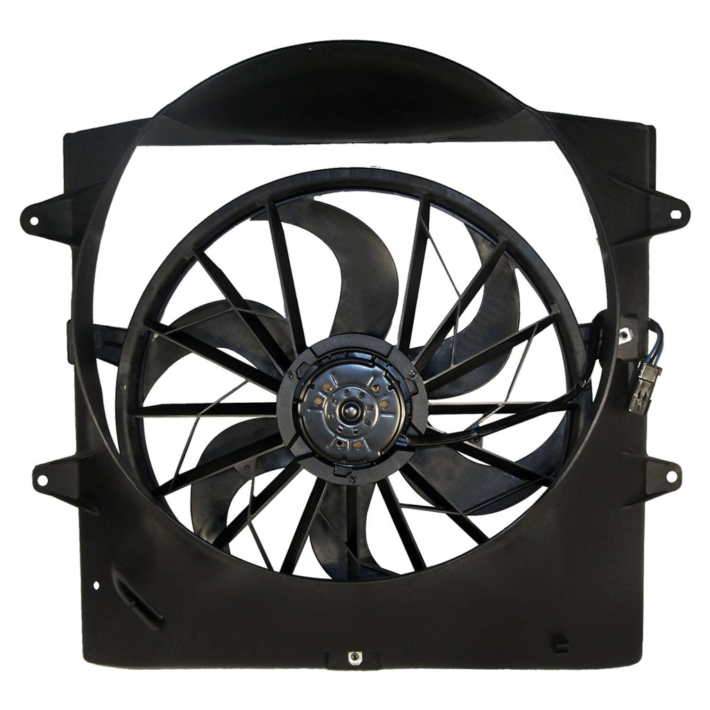 Crown Automotive Jeep Replacement 52079528AD Cooling Fan Assembly for 2004 Jeep Grand Cherokee, Has 3-Wire Harness for Select Jeep Grand Cherokee