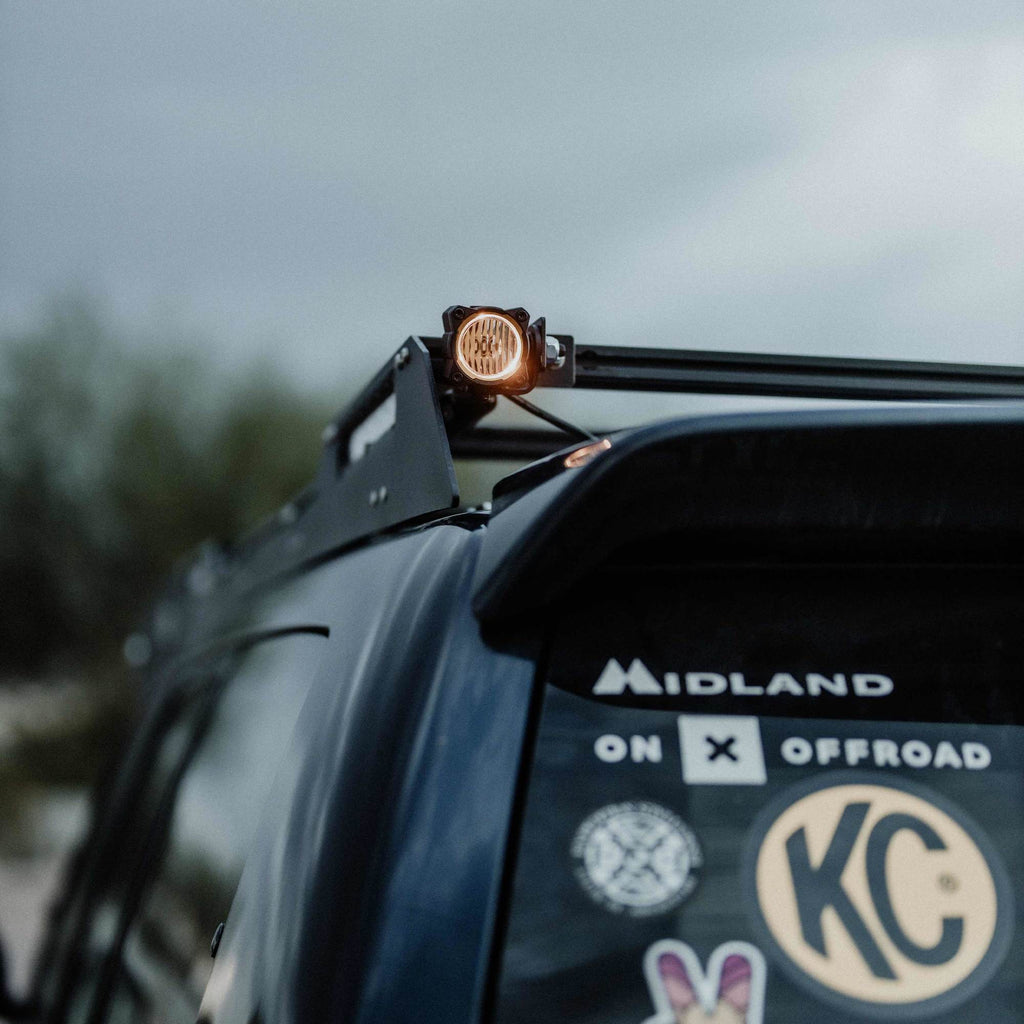 KC HiLiTES 520 KC FLEX ERA 1 LED 2-Light Kit with Rear Ext Wiring Harness and Spread Beam Ptrn