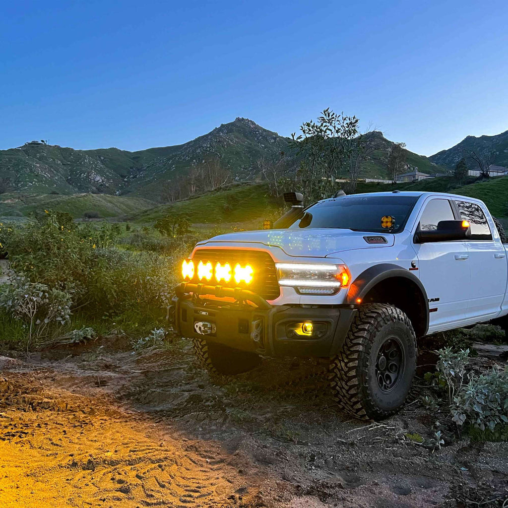KC HiLiTES 5210 SlimLite 8" LED - Light Shield - SAE Driving - Selective Yellow