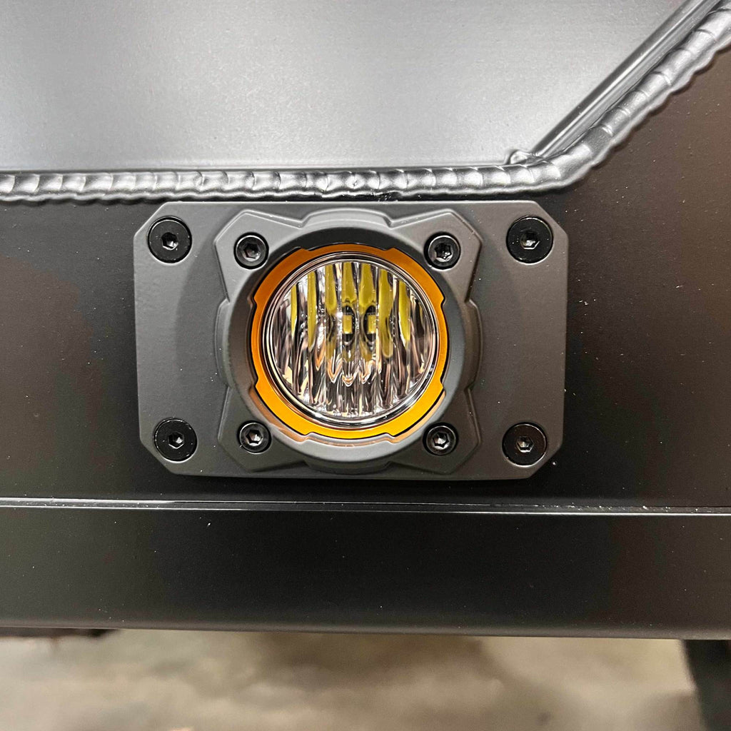KC HiLiTES 521 KC FLEX ERA 1 LED 2-Light Flush Mount Kit Rear Ext Wiring Harness & Sprd Bm Ptrn