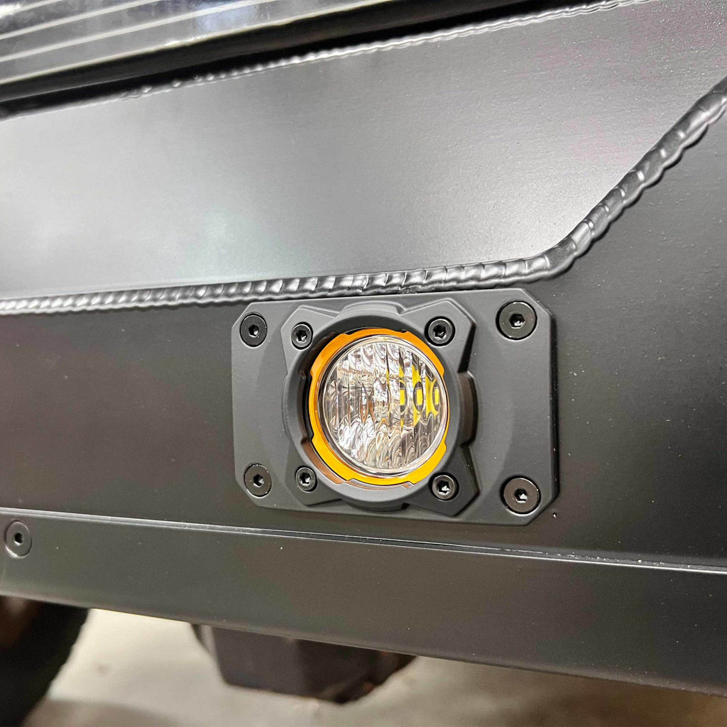 KC HiLiTES 521 KC FLEX ERA 1 LED 2-Light Flush Mount Kit Rear Ext Wiring Harness & Sprd Bm Ptrn