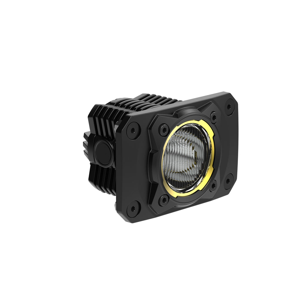 KC HiLiTES 521 KC FLEX ERA 1 LED 2-Light Flush Mount Kit Rear Ext Wiring Harness & Sprd Bm Ptrn