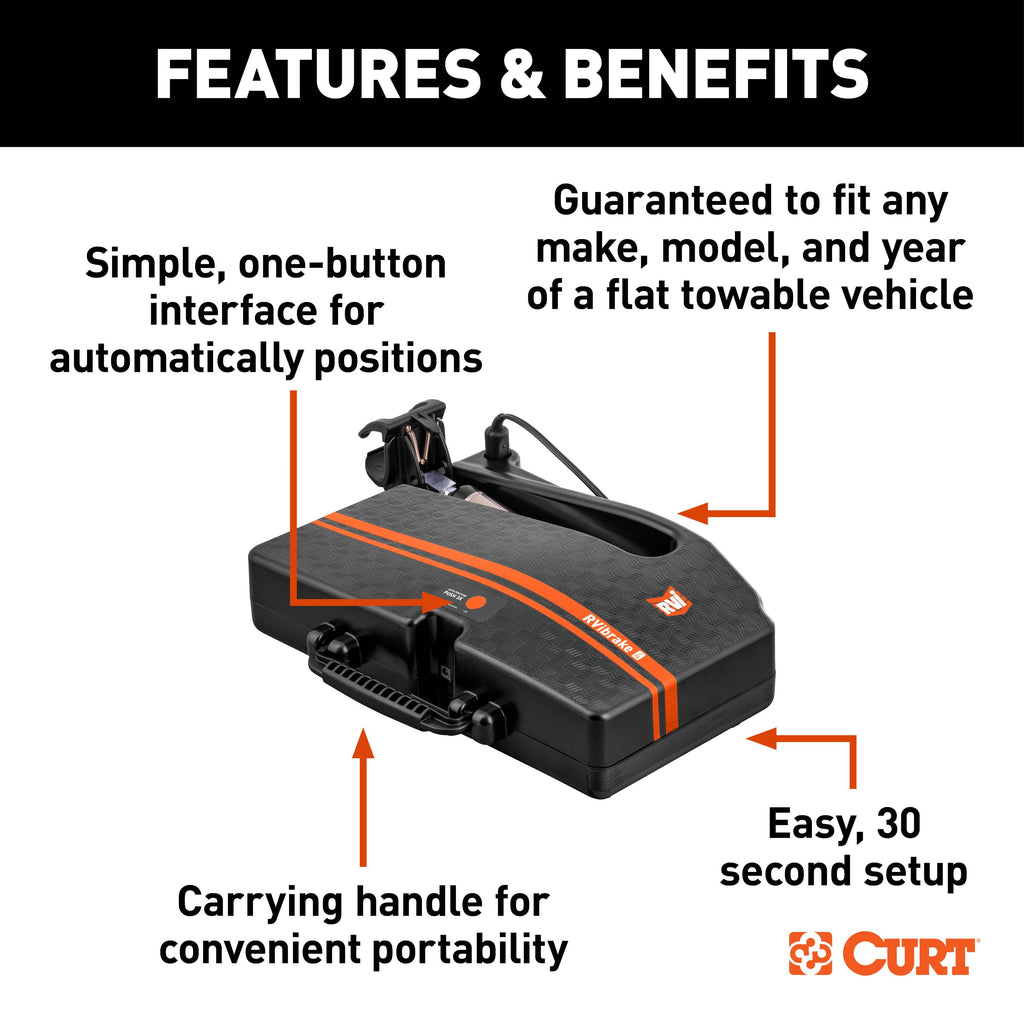 CURT 52202 RVibrake 4 Portable Flat Tow Brake System