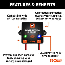 Load image into Gallery viewer, CURT 52204 RVibrake Towed Battery Charger Plus for Flat Towing