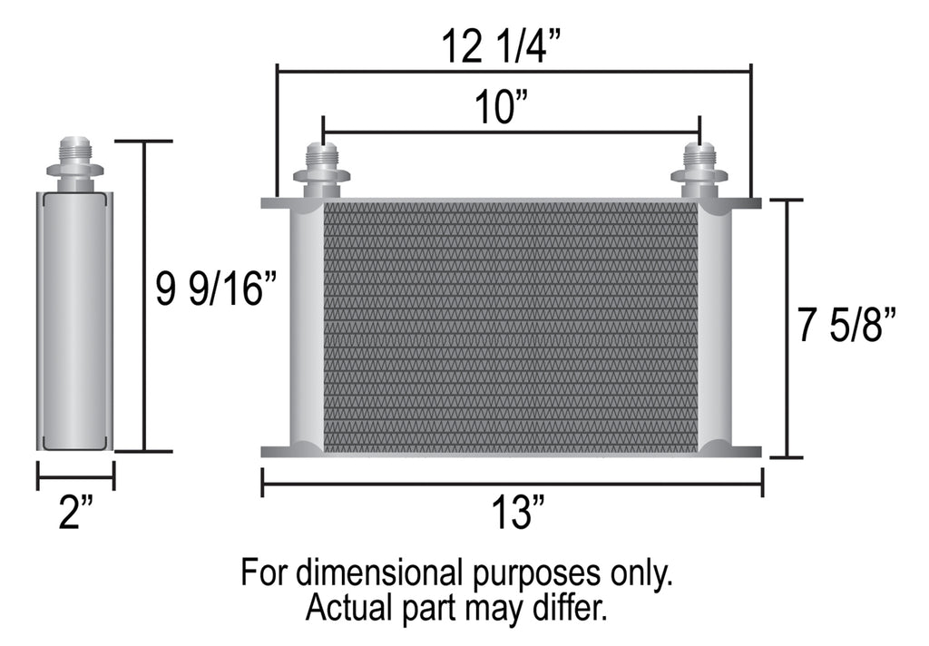 Derale 52510 25 Row Series 10000 Stack Plate Fluid Cooler, -10AN