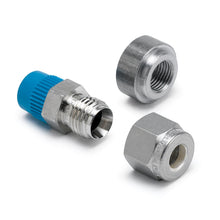 Load image into Gallery viewer, AutoMeter 5254 FITTING, THERMOCOUPLE COMPRESS, 1/4", 1/8" NPTF MALE, STAINLESS, INCL. WELD BOSS