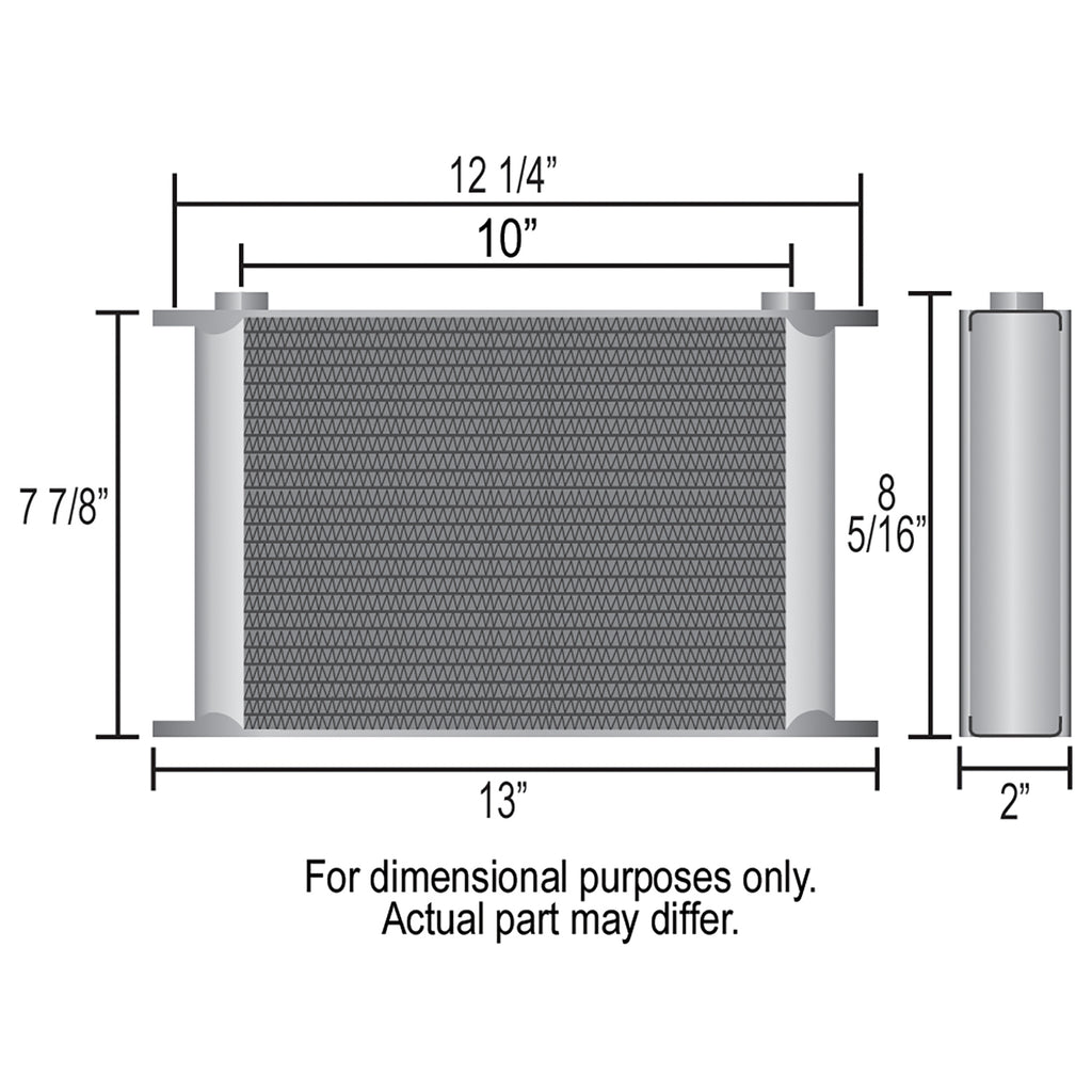 Derale 52580 25 Row Series 10000 Stack Plate Fluid Cooler, 90 degree swivel -10AN