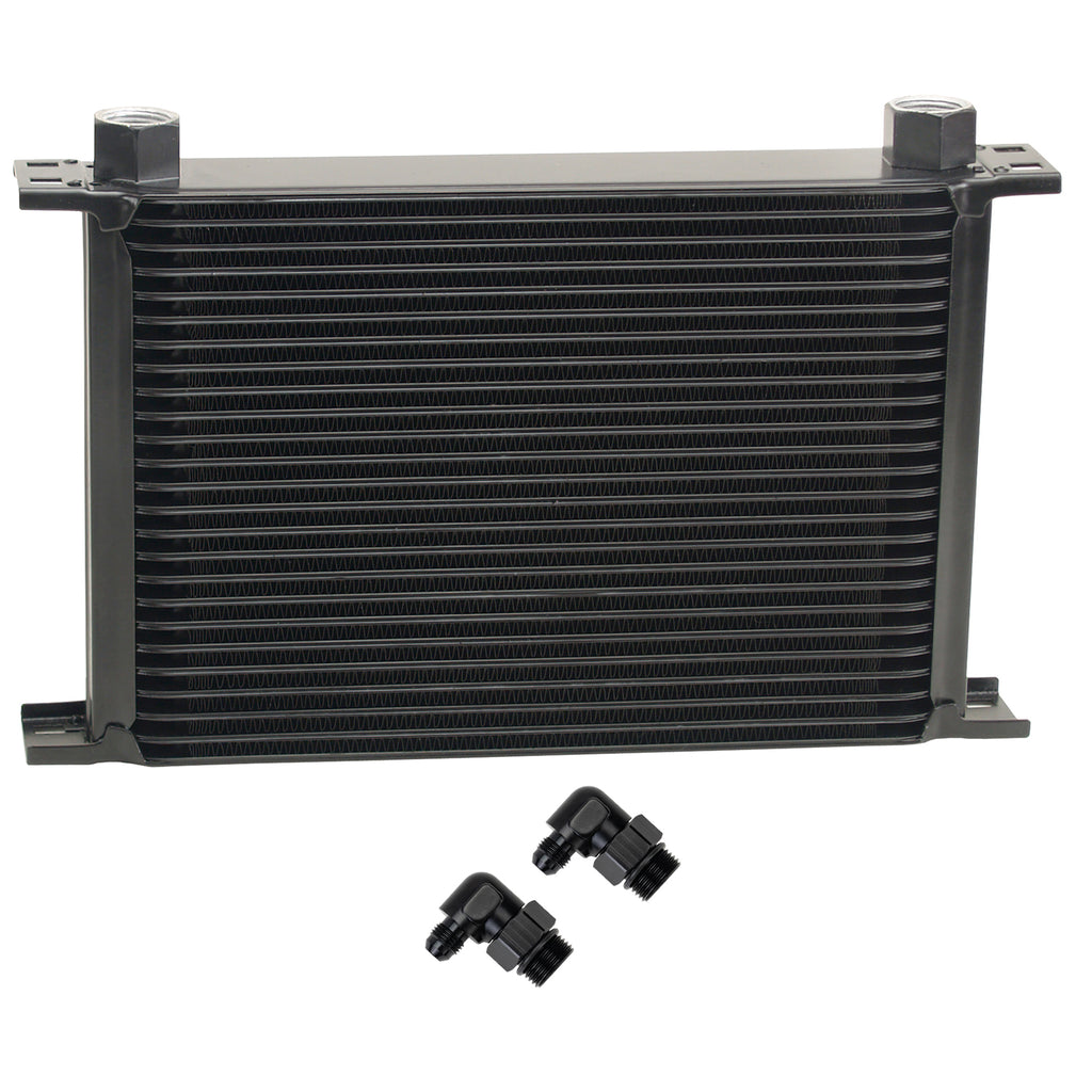 Derale 52586 25 Row Series 10000 Stack Plate Fluid Cooler, 90 degree swivel -6AN