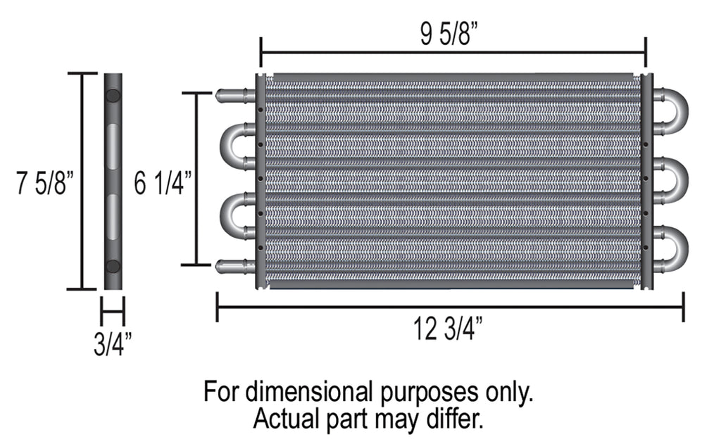 6-Pass-Econo-Cool-Tube--Fin-Replacement-Cooler,-1132-Barb-Inlets