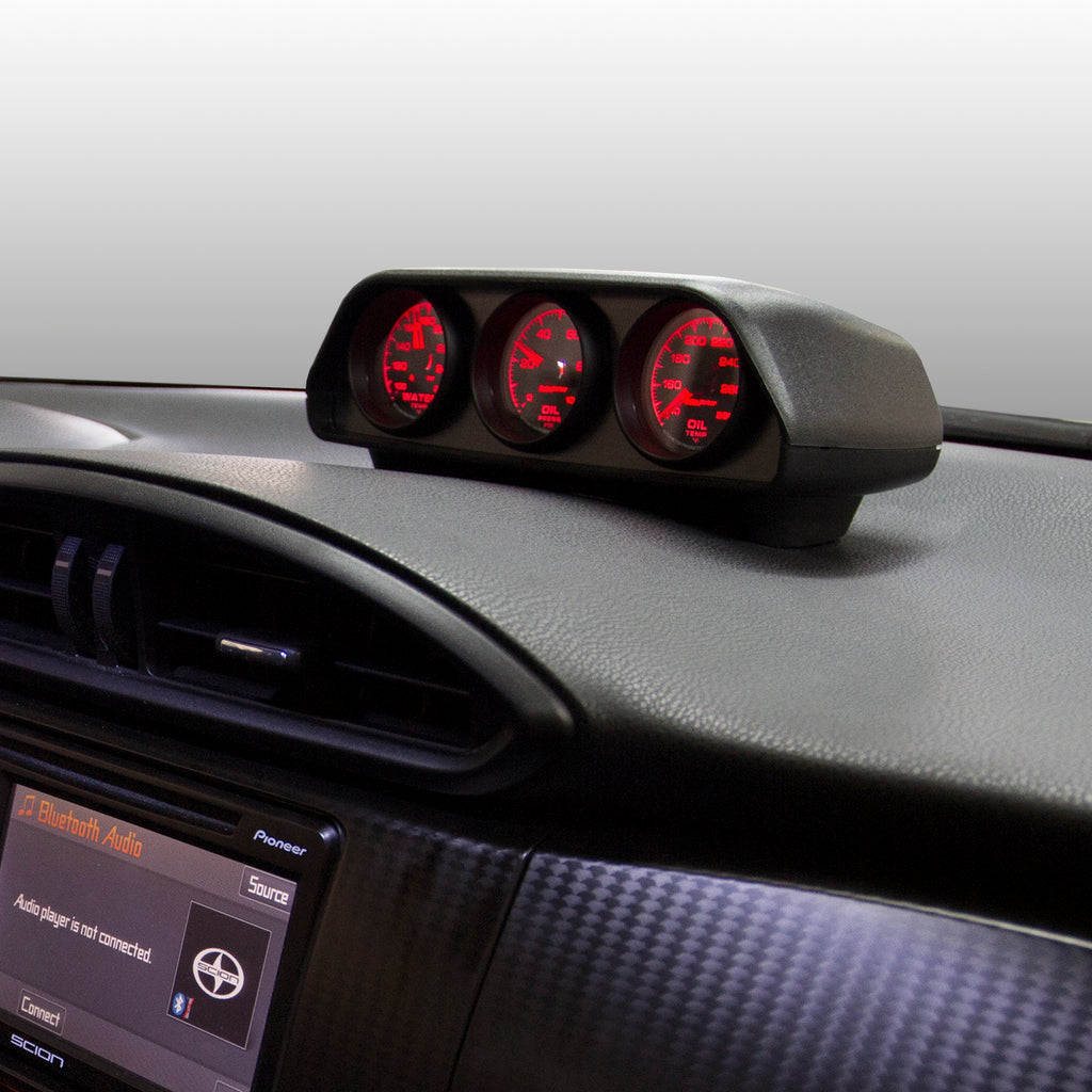 AutoMeter 5285 GAUGE MOUNT, DIRECT FIT DASH TOP, TRIPLE, 2 1/16", SCION FRS / SUBARU BRZ for Select Scion FR-S, Subaru BRZ