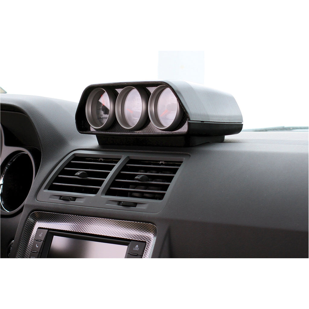 AutoMeter 5287 GAUGE MOUNT, DIRECT FIT DASH TOP, TRIPLE, 2 1/16", CHALLENGER for Select Dodge Challenger