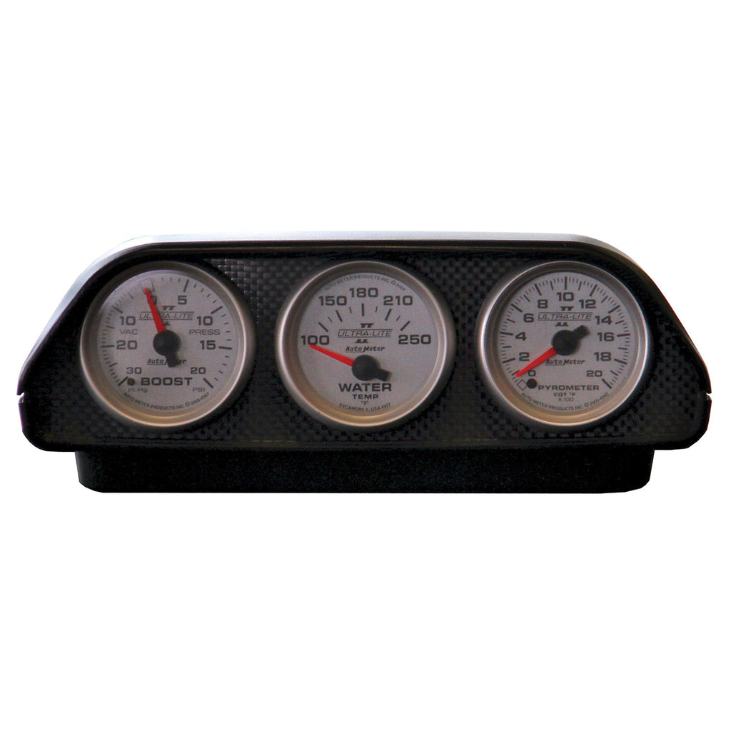 AutoMeter 5288 GAUGE MOUNT, UNIVERSAL DASH TOP, TRIPLE, 2 1/16", BLACK