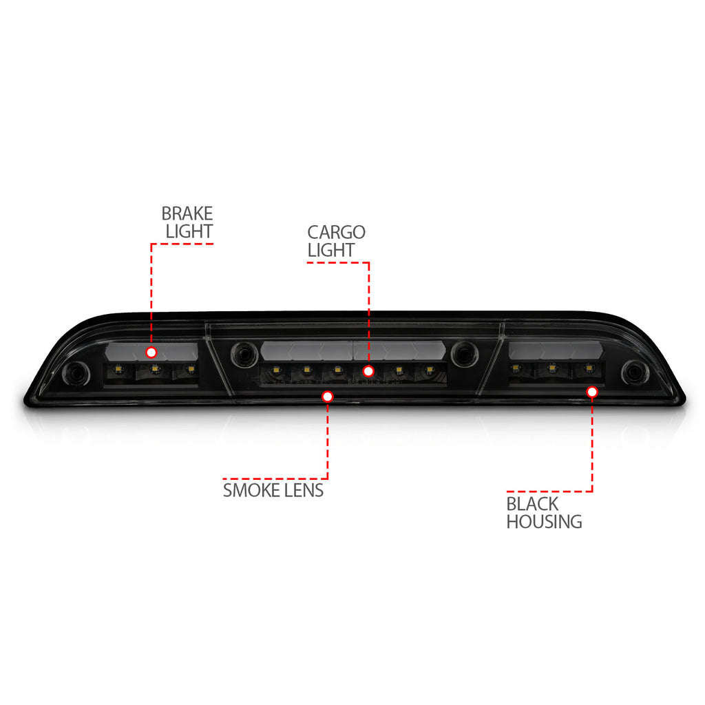 ANZO USA 531112 Third Brake Light Assembly for Select Ford F-150, Ford F-250 Super Duty, Ford F-350 Super Duty, Ford F-450 Super Duty, Ford Ranger