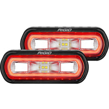 Load image into Gallery viewer, Rigid Industries 53122 SR-L SERIES OFF-ROAD SPREADER POD 3 WIRE SURFACE MOUNT WITH RED HALO ; PAIR