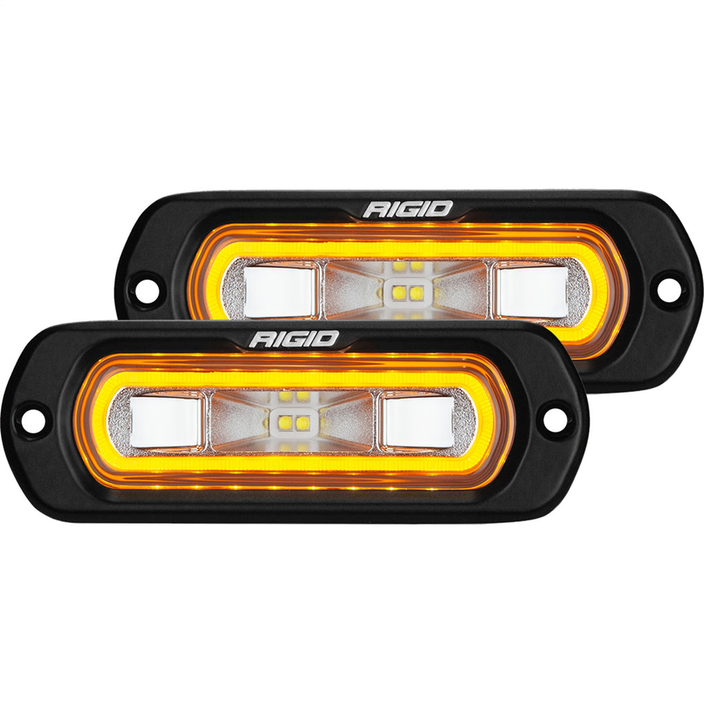 Rigid Industries 53223 SR-L SERIES OFF-ROAD SPREADER POD 3 WIRE FLUSH MOUNT WITH AMBER HALO ; PAIR