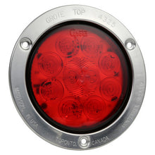 Load image into Gallery viewer, Grote 53302 SuperNova® 4" 10-Diode Pattern LED Stop Tail Turn Light, STT, Stainless Steel Theft-Resistant Flange, Male Pin